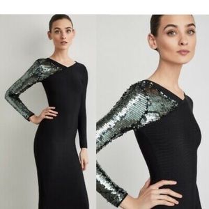 BCBGMaxazria Sequin Long Sleeve Bodycon Dress NWT